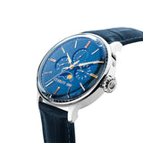 Cerruti 1881 Dervio Gents Blue Dial Silver Case Blue Leather Strap Watch with Blue Dial
