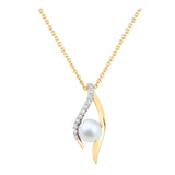 Fontenay Paris Women's Gold  Plated Necklace with a White Pearl and Zirconia