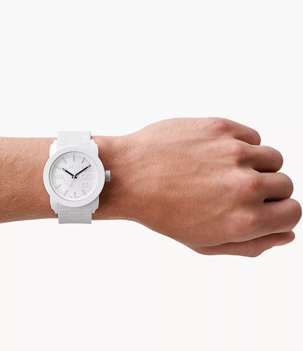 Diesel Double Down Gents Three-Hand White Silicone Watch | departure-to-desk | Fashion Watches | Men | Mens | Mens Watches | new-season-2025 | Watch | Watches Diesel Double Down Gents Three-Hand White Silicone Watch | departure-to-desk | Fashion Watches | Men | Mens | Mens Watches | new-season-2025 | Watch | Watches