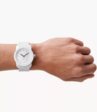 Diesel Double Down Gents Three-Hand White Silicone Watch