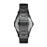 Diesel D-Sruptor Gents Silver Sunray Dial Three-Hand Black Stainless Steel Bracelet Watch