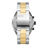 Diesel Spiked Gents Black Dial Two-Tone Stainless Steel Bracelet Watch