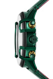 Diesel Griffed Gents Black Dial Green Leather Strap Watch