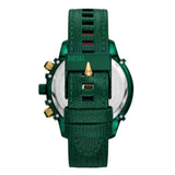 Diesel Griffed Gents Black Dial Green Leather Strap Watch