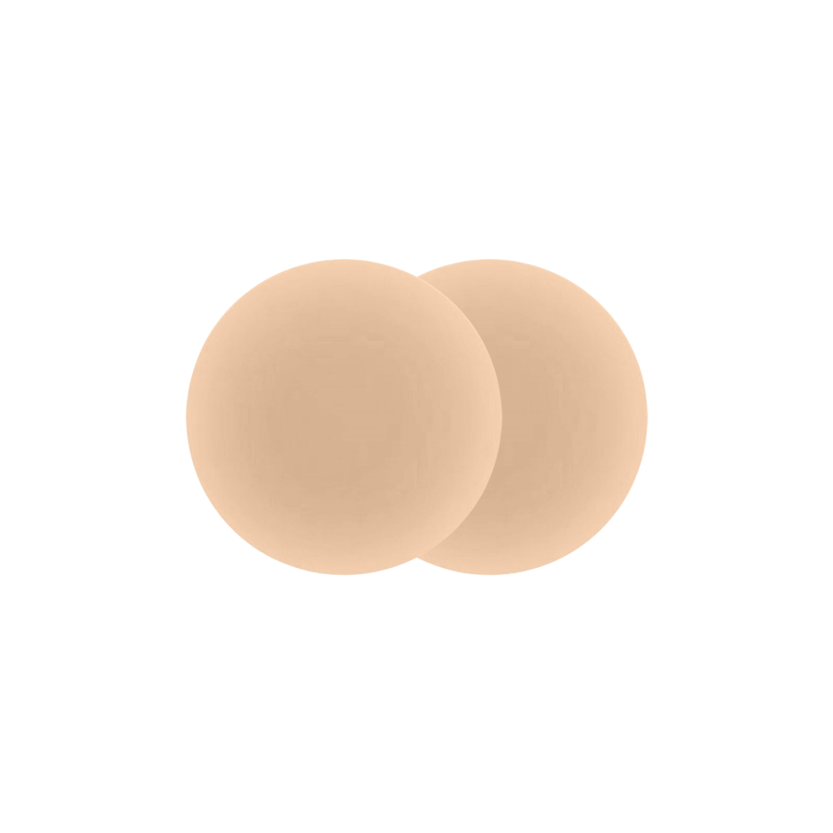 Pair of circular, smooth beige nipple covers