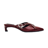 Alohas Women's Zyra Leather Mules Onix Burgundy