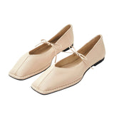 Alohas Women's Square-Toe Bow Ballet Flats