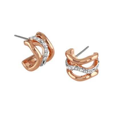 Buckley London Bayswater Hoops Earrings Rose Gold Rose Gold Two Tone O/S SS24