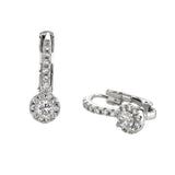 Buckley London Rhodium Pave Hoop Drop Earring Rhodium
