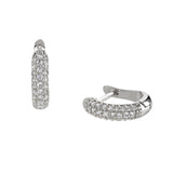 Buckley London Rhodium Cluster Hoop Earrings Silver SS25