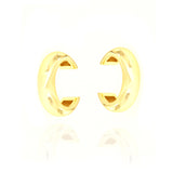Pair of thick, C-shaped, gold-toned ear cuffs with a polished finish.