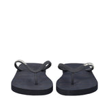 Pair of black rubber flip-flops with textured soles. The left strap has 'ARMANI' in white, and the right strap has 'EMPORIO'