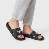 Emporio Armani Men's Logo Detail Slide Slippers