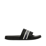 Emporio Armani Men's Ribbed Strap Slide Slippers with Logo Detail
