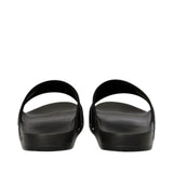Emporio Armani Men's Ribbed Strap Slide Slippers with Logo Detail