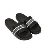 Emporio Armani Men's Ribbed Strap Slide Slippers with Logo Detail