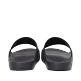 Emporio Armani Men's Ribbed Strap Slide Slippers with Logo Detail