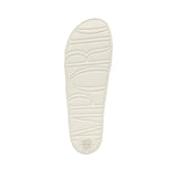 Cream-colored slipper sole with embossed 'ROBERTO' text and small care icons at the heel.