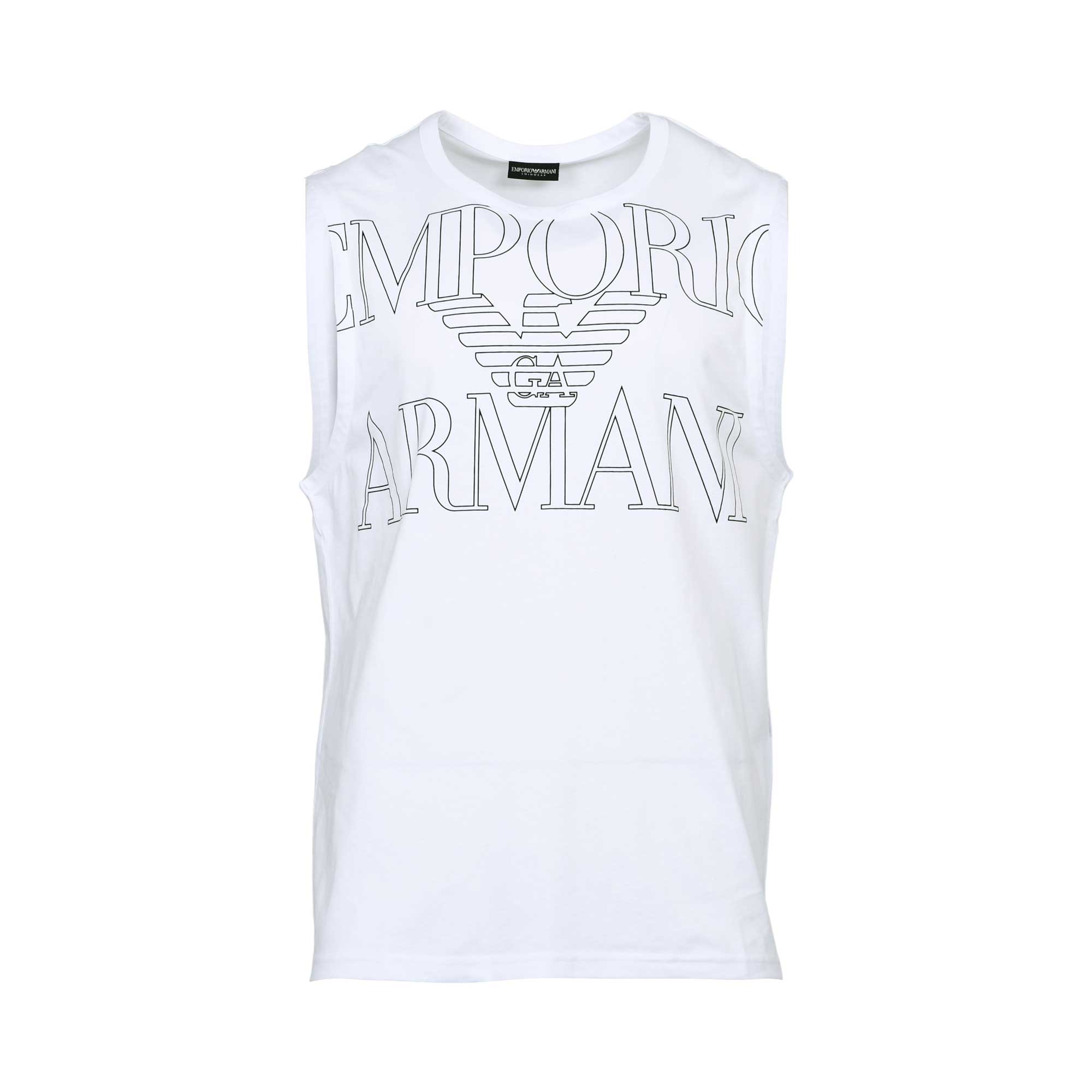 Emporio Armani Men's Logo Sleeveless T-Shirt - (Available in White & Timber) | All Clothing | departure-to-desk | Men | Mens | Mens Fashion | new-season-2025 | Tops & T-Shirts
