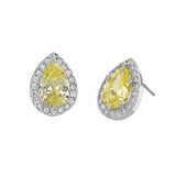 Buckley London Canary Sparkle Pear Earrings Rhodium