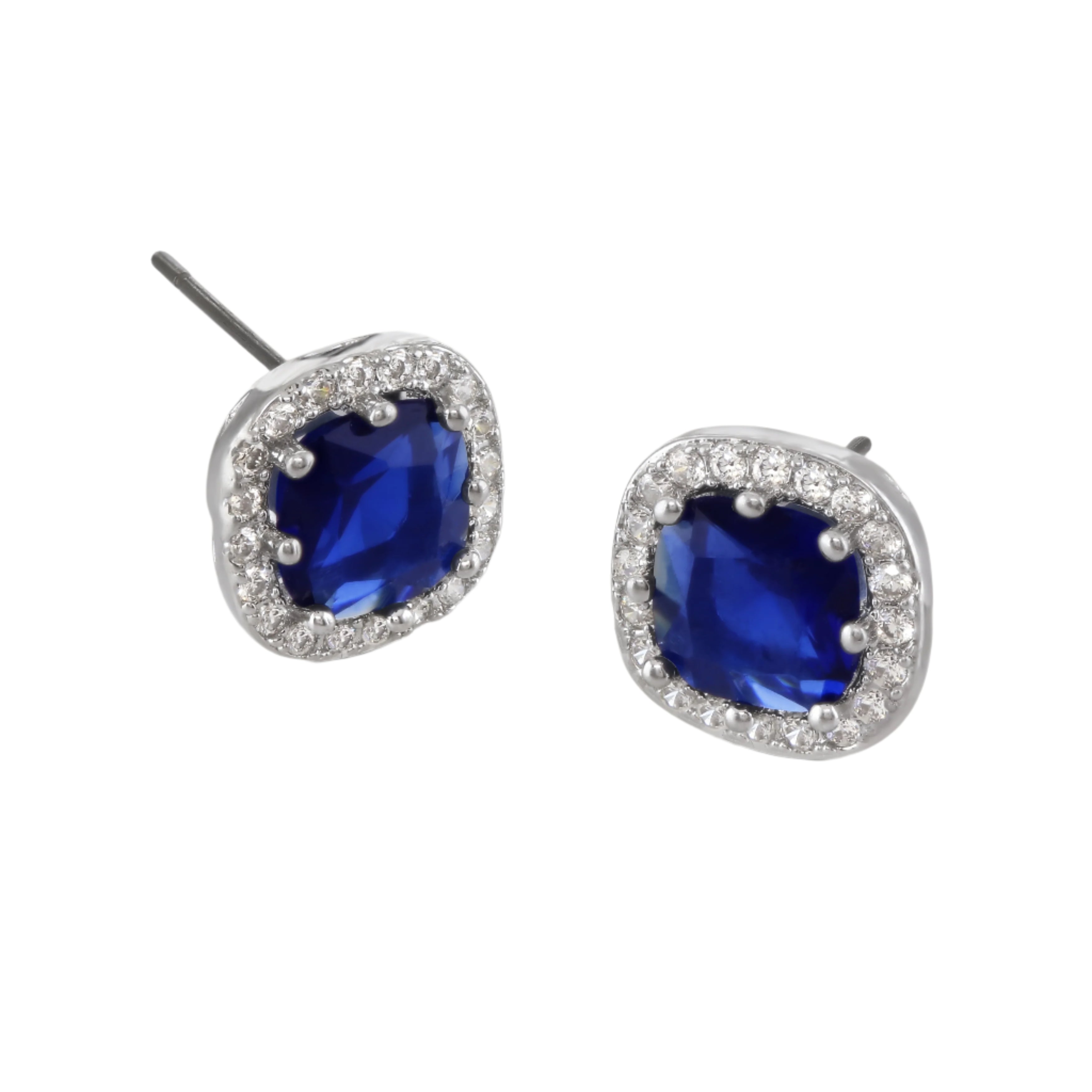 Buckley London Sapphire Cushion Halo Stud Earrings Rhodium O/S Basic | Accessories | Earrings | Fashion Jewellery | Women | Women Earrings | Womens Buckley London Sapphire Cushion Halo Stud Earrings Rhodium O/S Basic | Accessories | Earrings | Fashion Jewellery | Women | Women Earrings | Womens