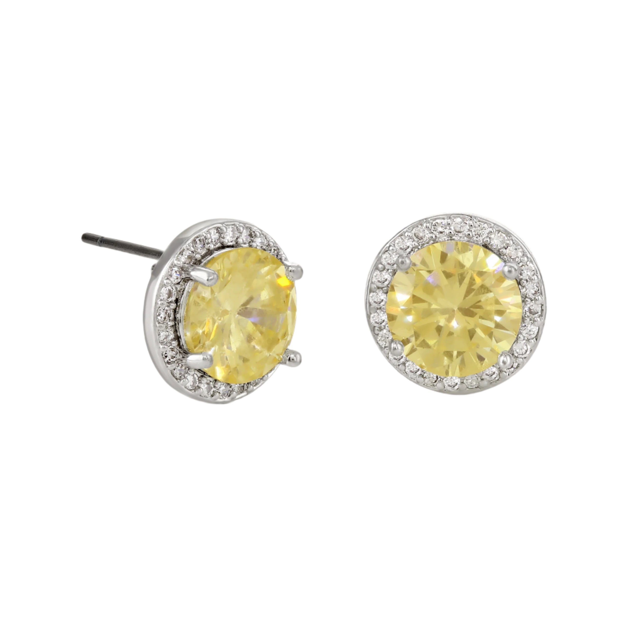 Buckley London Canary Halo Solitaire Earrings Rhodium | Accessories | Earrings | Fashion Jewellery | Women | Women Earrings | Womens Buckley London Canary Halo Solitaire Earrings Rhodium | Accessories | Earrings | Fashion Jewellery | Women | Women Earrings | Womens