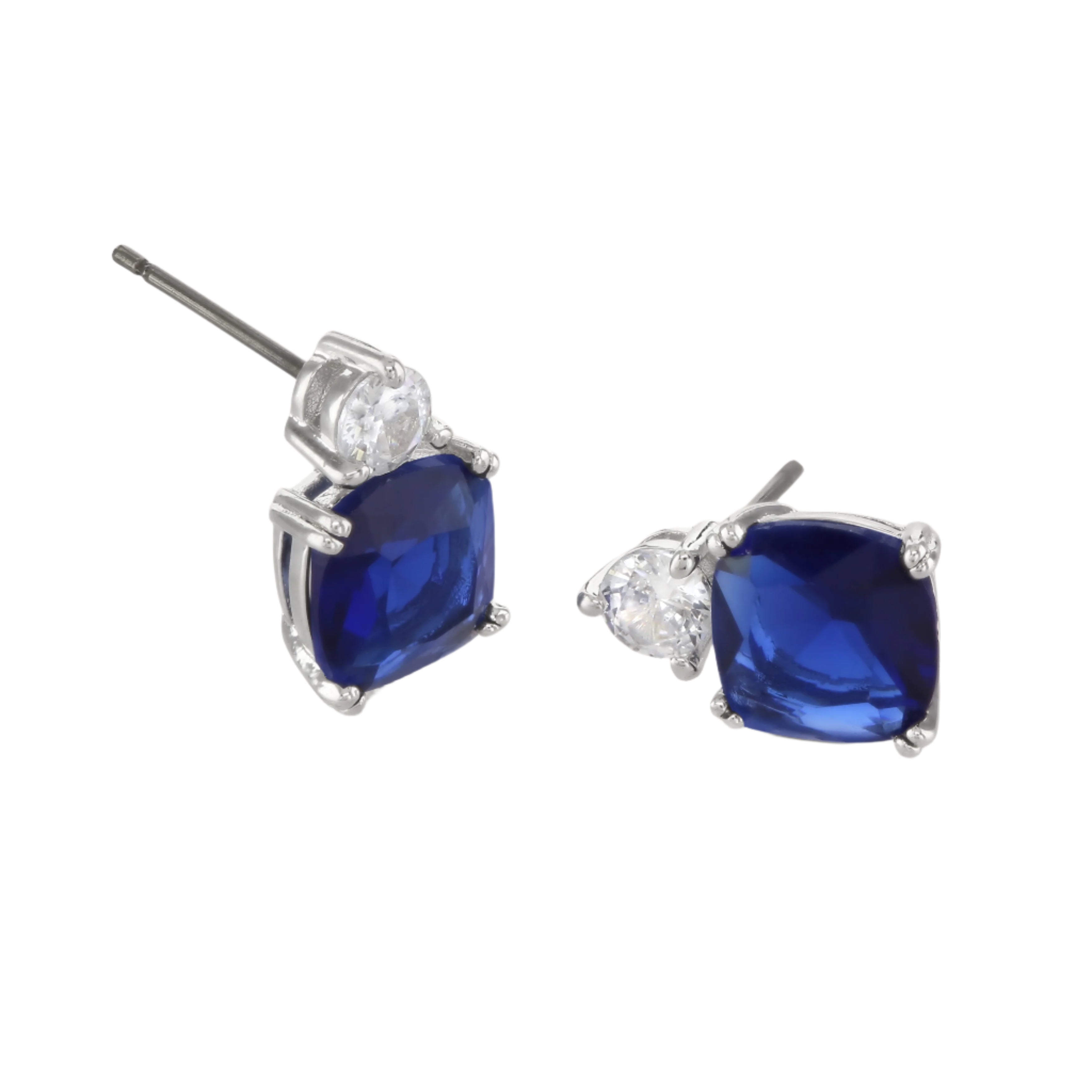 Buckley London Sapphire Cushion Double Drop Earrings Rhodium | Accessories | Earrings | Fashion Jewellery | Women | Women Earrings | Womens Buckley London Sapphire Cushion Double Drop Earrings Rhodium | Accessories | Earrings | Fashion Jewellery | Women | Women Earrings | Womens