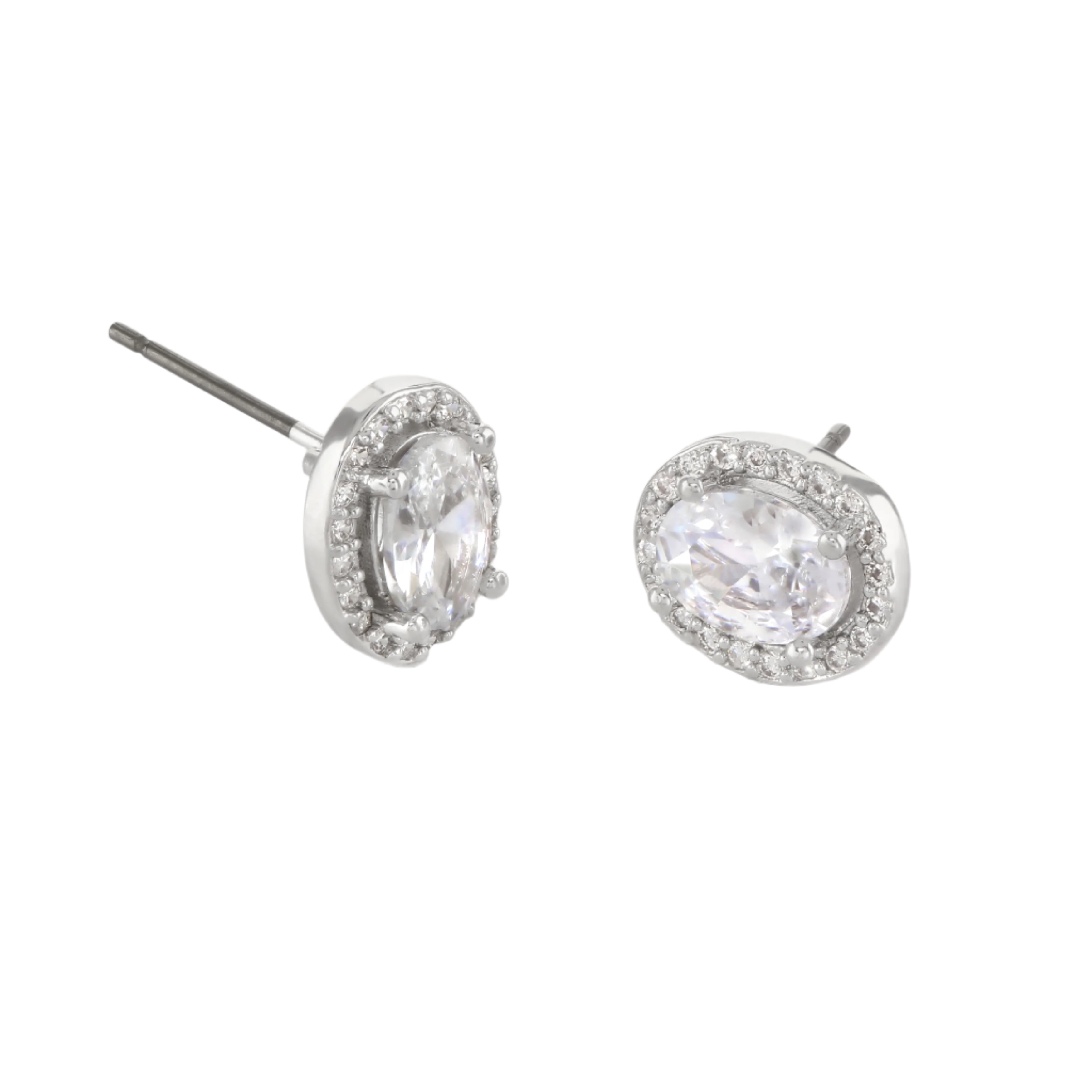 Buckley London Clear Oval Halo Earrings Rhodium | Accessories | Earrings | Fashion Jewellery | Women | Women Earrings | Womens Buckley London Clear Oval Halo Earrings Rhodium | Accessories | Earrings | Fashion Jewellery | Women | Women Earrings | Womens