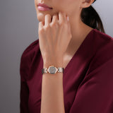 Escada Scarlett 24mm Women's Swiss Made Two-Tone Rose Gold Watch with Grey Mother of Pearl Diamond Dial