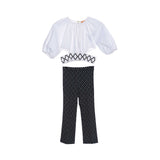 Elisabetta Franchi Kids Girl's White & Black Top & Trouser