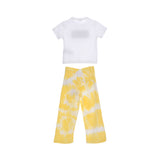Elisabetta Franchi Kids White & Yellow Set T-Shirt & Trousers