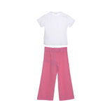 Elisabetta Franchi Kids Girl's White & Pink  Set T-Shirt & Trousers