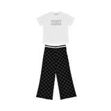 Elisabetta Franchi Kids Girl's Black & White Set Top & Trouser