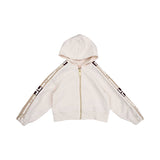 Elisabetta Franchi Kids Baby Boy's Two-Piece Hooded Velour Tracksuit in Cream