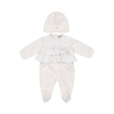 Elisabetta Franchi Kids New Born Girl's Two-Piece Ruffle-Detail Footed Romper and Hat Set
