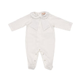 Elisabetta Franchi Kids New Born Girl's White Footed Romper with Large Bow Collar