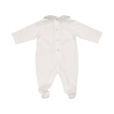 Elisabetta Franchi Kids New Born Girl's White Footed Romper with Large Bow Collar