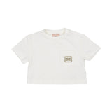 Elisabetta Franchi Kids Baby Girl's Ivory & Gold Cropped Pocket T-Shirt
