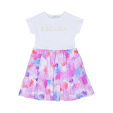Escada Kids Girls' White & Watercolor Skirt Dress
