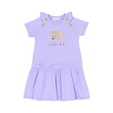 Escada Kids Girls' Purple Ruffle Sleeve Dress