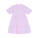Escada Kids Girls' Pink Striped Short Sleeve Shirt Dress