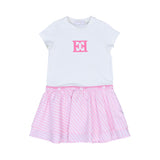 Escada Kids Girls' White and Pink Two-Tone Dress