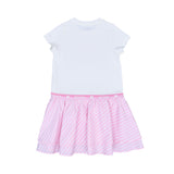 Escada Kids Girls' White and Pink Two-Tone Dress