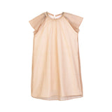 Escada Kids Girl's Shimmering Gold Tunic Dress with Tulle Sleeves