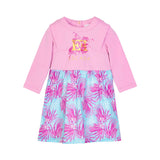 Escada Kids Baby Girl's Pink Dress with Gold Logo and Tropical Print Skirt