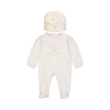 Escada Kids New Born Girl's White Set of Sleepsuit & Hat