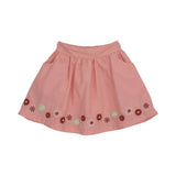 Ein Ghein Kids Girl's Peach Poplin Embroidered Skirt
