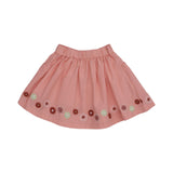 Ein Ghein Kids Girl's Peach Poplin Embroidered Skirt