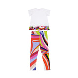 Emilio Pucci Kids Girl's  Ivory & Multicolor Set of T-Shirt & Leggings
