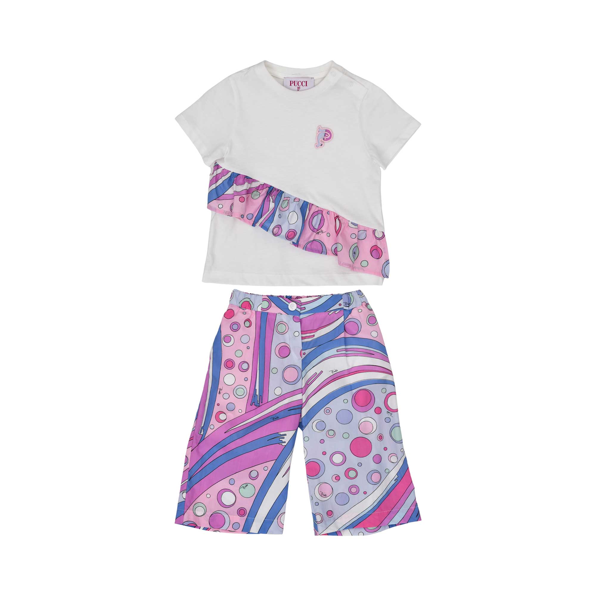 Emilio Pucci Kids Baby Girl's Multicolor Set of Top & Trouser | Baby | Baby Collection | Baby Girl | Baby Girl (9M - 36M) | Baby Girl Sets | Baby Sets | Sets